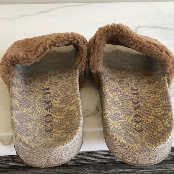 COACH MENS TAN SHERLING SLIDE SANDAL - Picture 10 of 14